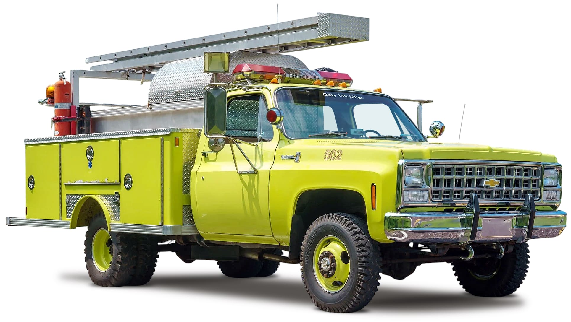 Chevrolet K30 Scottsdale Dually Fire Truck '1980 вид спереди под углом