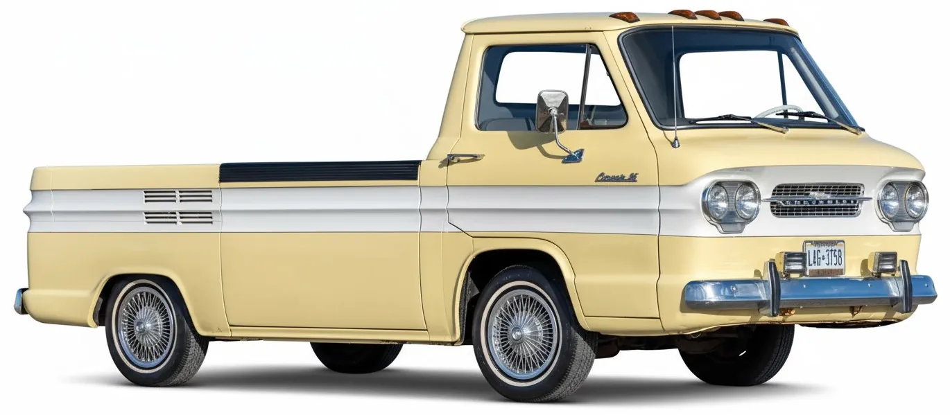 Автомобиль Chevrolet Corvair 95 Rampside Pickup '1961, вид сбоку под углом