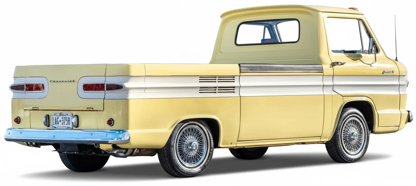 Автомобиль Chevrolet Corvair 95 Rampside Pickup '1961, вид сбоку под углом