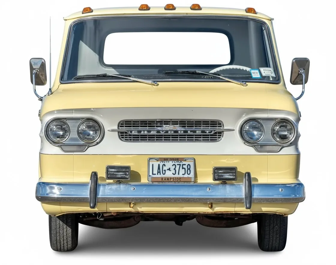 Американский пикап Chevrolet Corvair 95 Rampside Pickup '1961 года, вид спереди