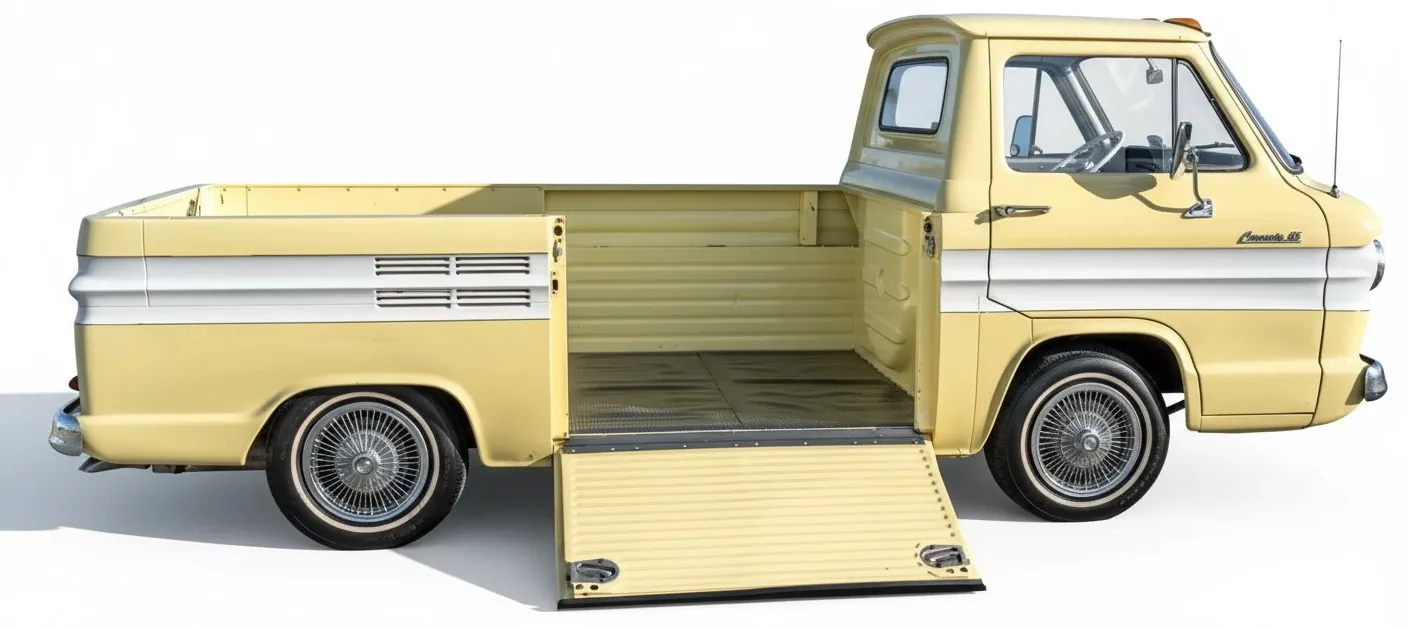 Пикап Chevrolet Corvair 95 Rampside Pickup '1961 года, с откидной боковиной кузова
