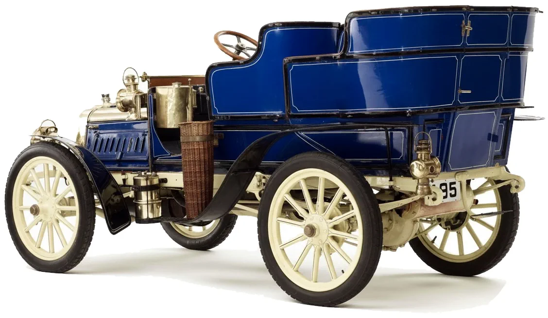 Clément Type AC4R 12/16 HP Rear-Entrance Tonneau '1902–03 вид сзади под углом