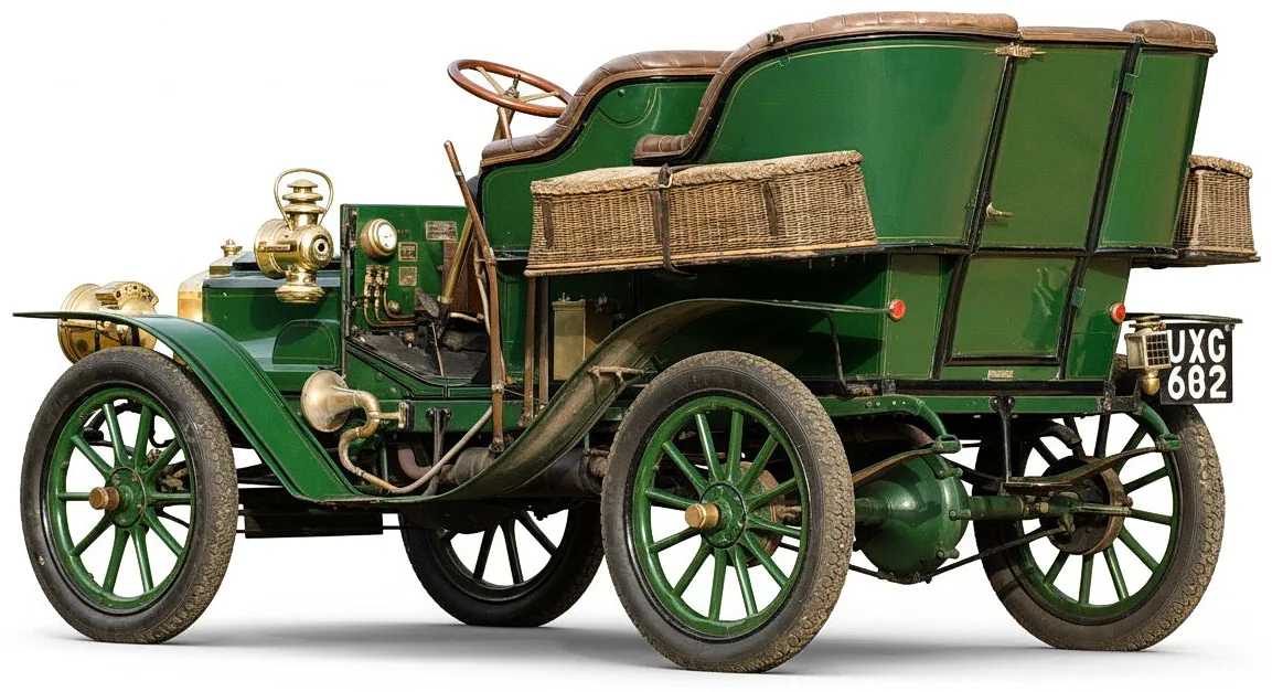 Columbia Mark XLIII Two-Cylinder Rear Entrance Tonneau '1904 вид сзади под углом