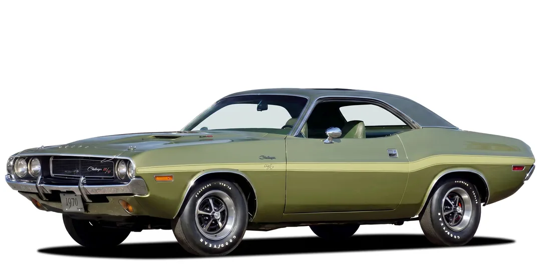Dodge Challenger R/T Sunroof 1970 — спорткар — белый фон