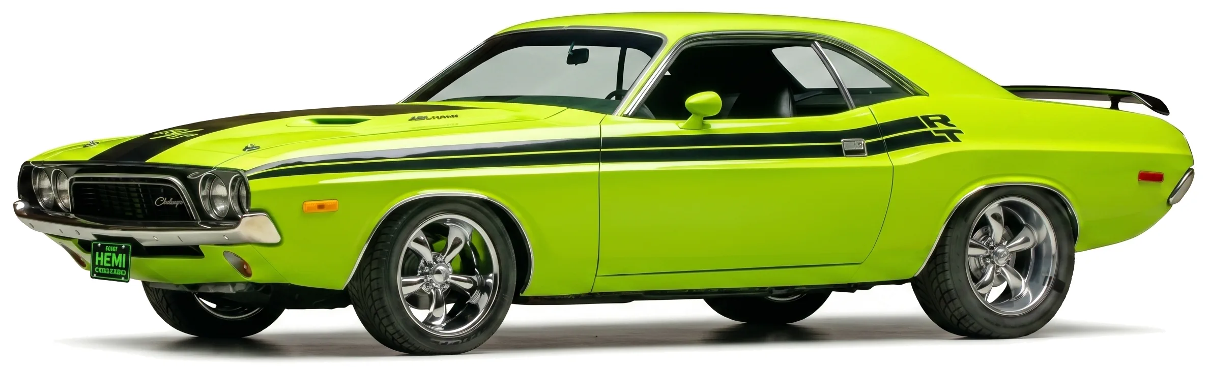 Dodge Challenger 1972 — спорткар — белый фон