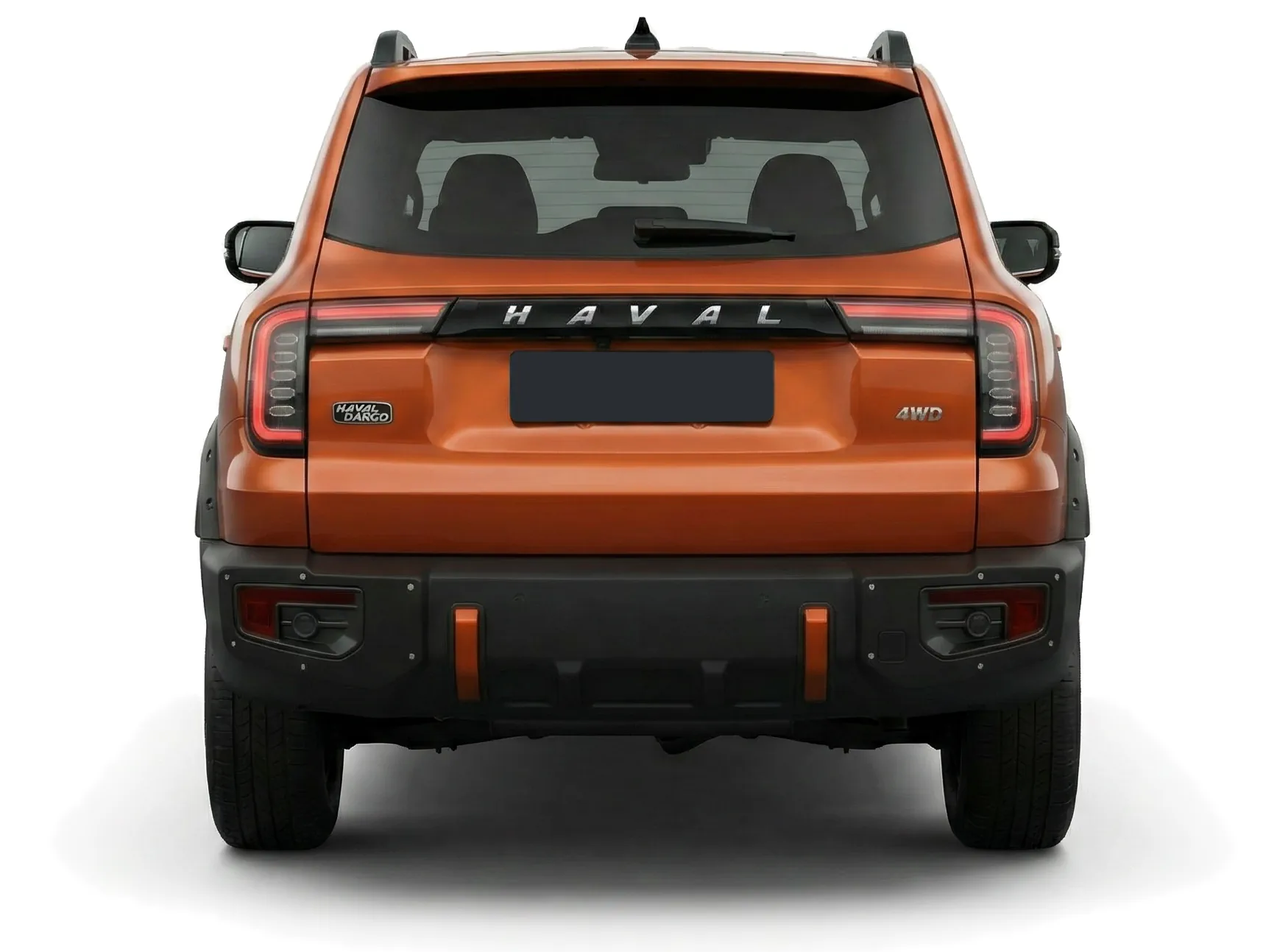 Haval Dargo X 2023 — кроссовер — белый фон — вид сзади