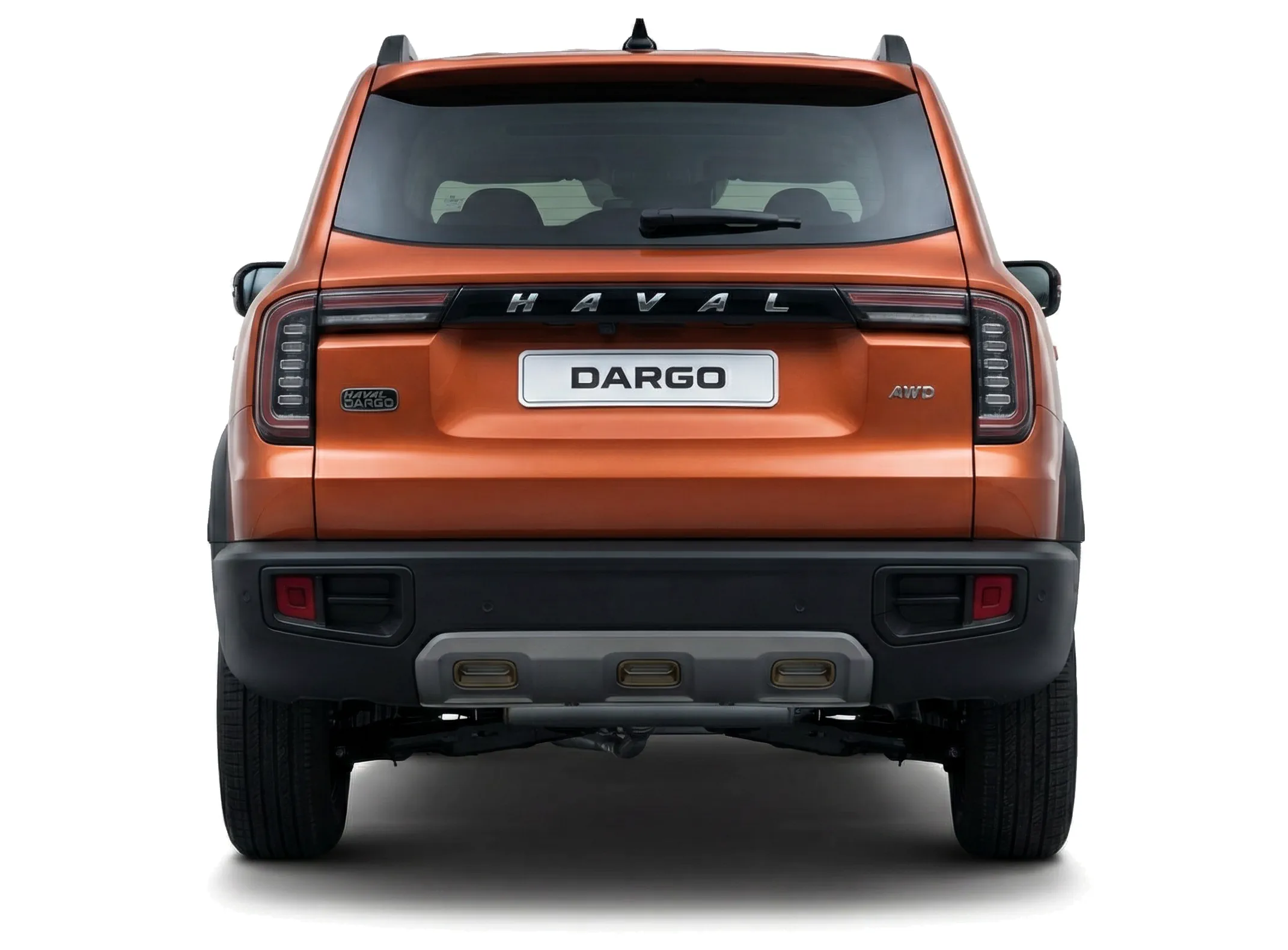 Haval Dargo 2022 — кроссовер — белый фон — вид сзади