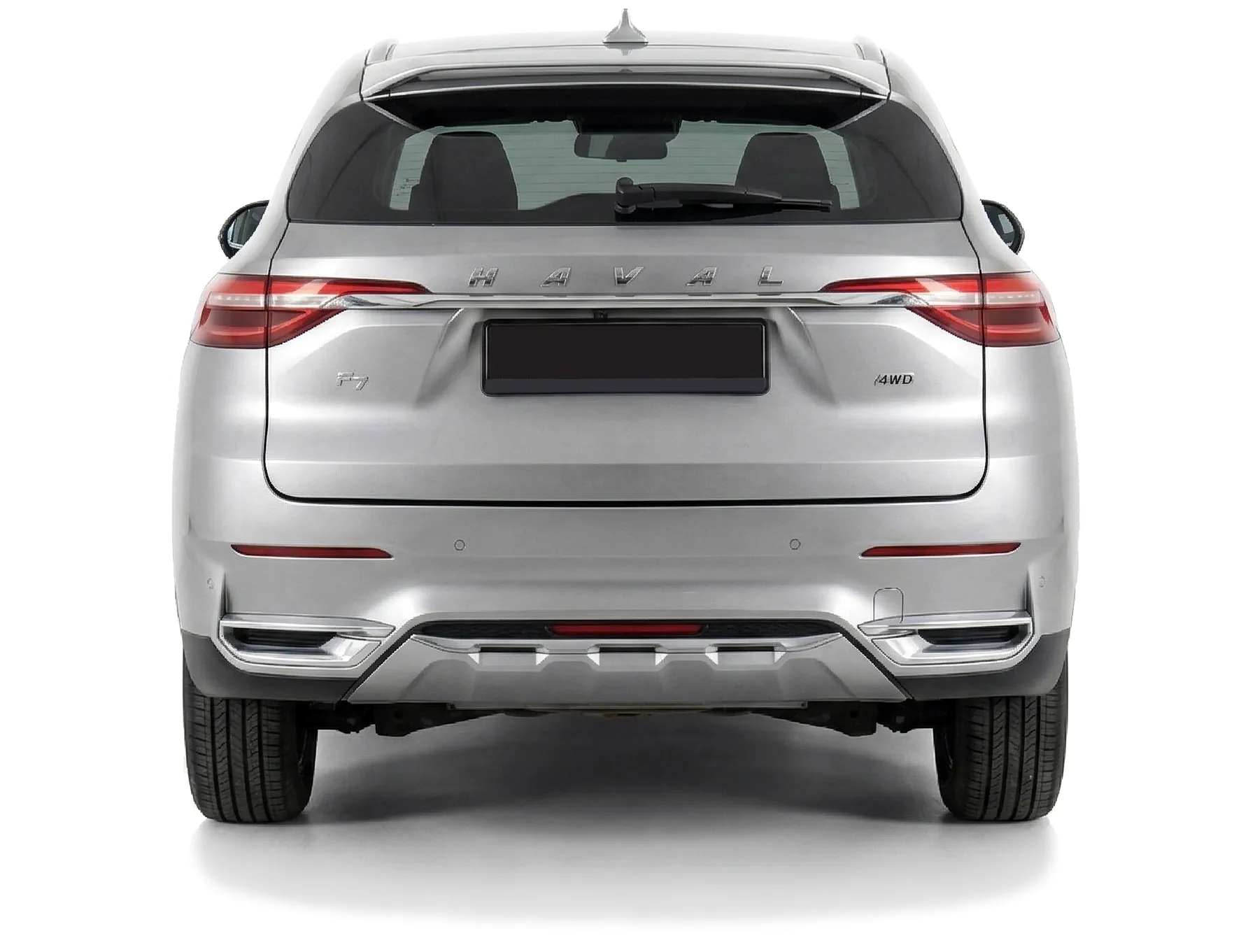 Haval F7 2019 — кроссовер — белый фон — вид сзади