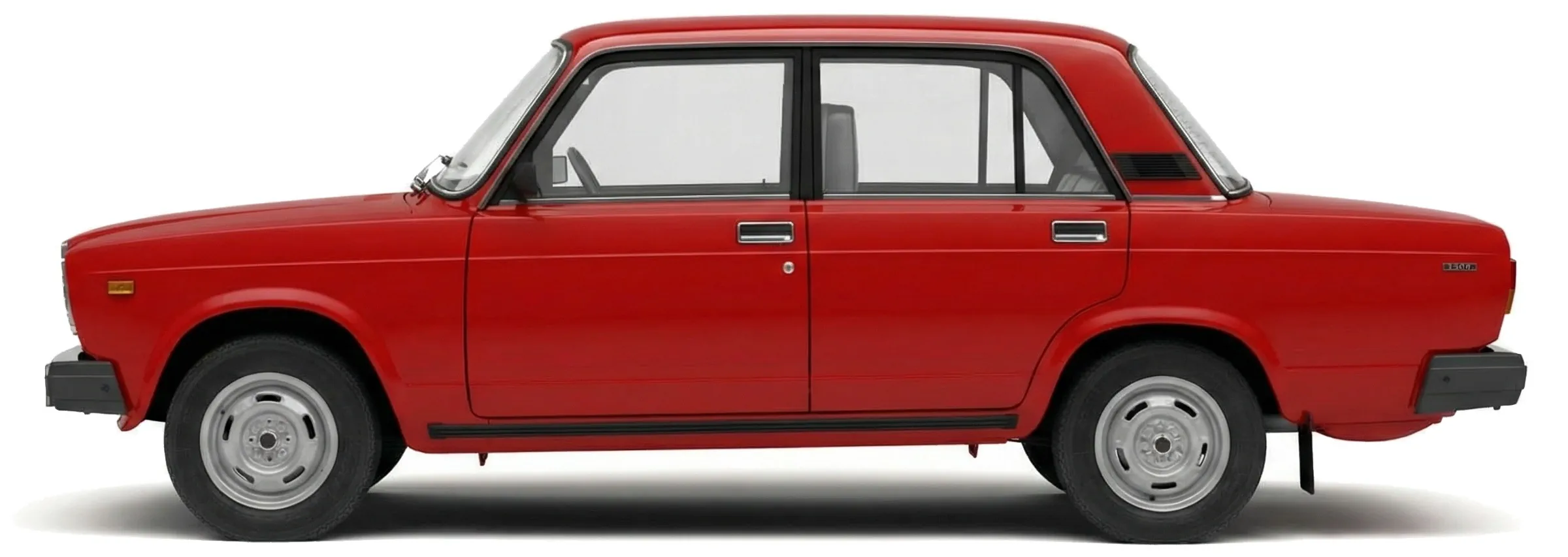 Автомобиль ВАЗ-2107 'Жигули' '1982–2006, вид сбоку, на белом фоне