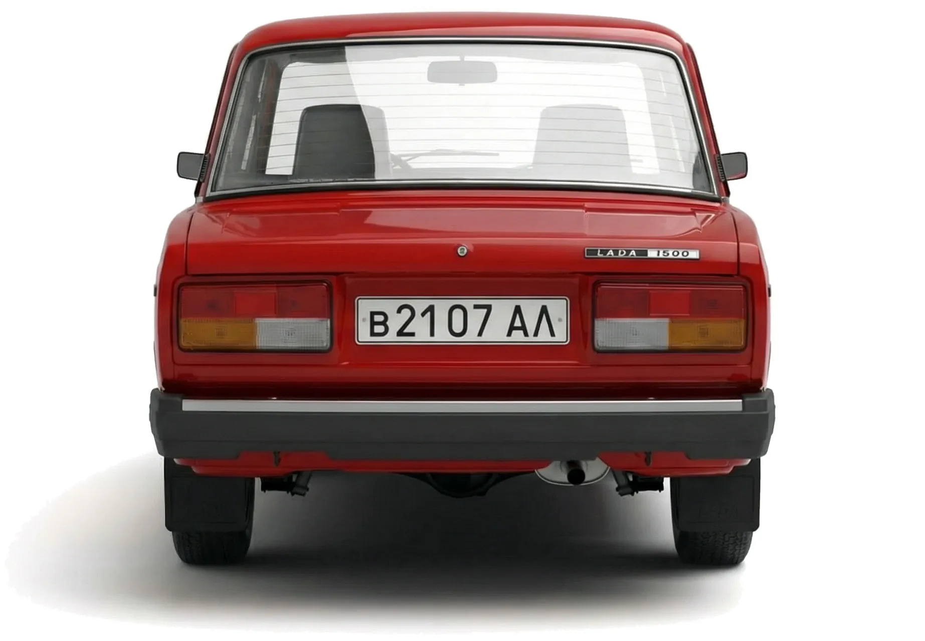 ВАЗ-2107 'Жигули' '1982–2006, вид сзади, на белом фоне