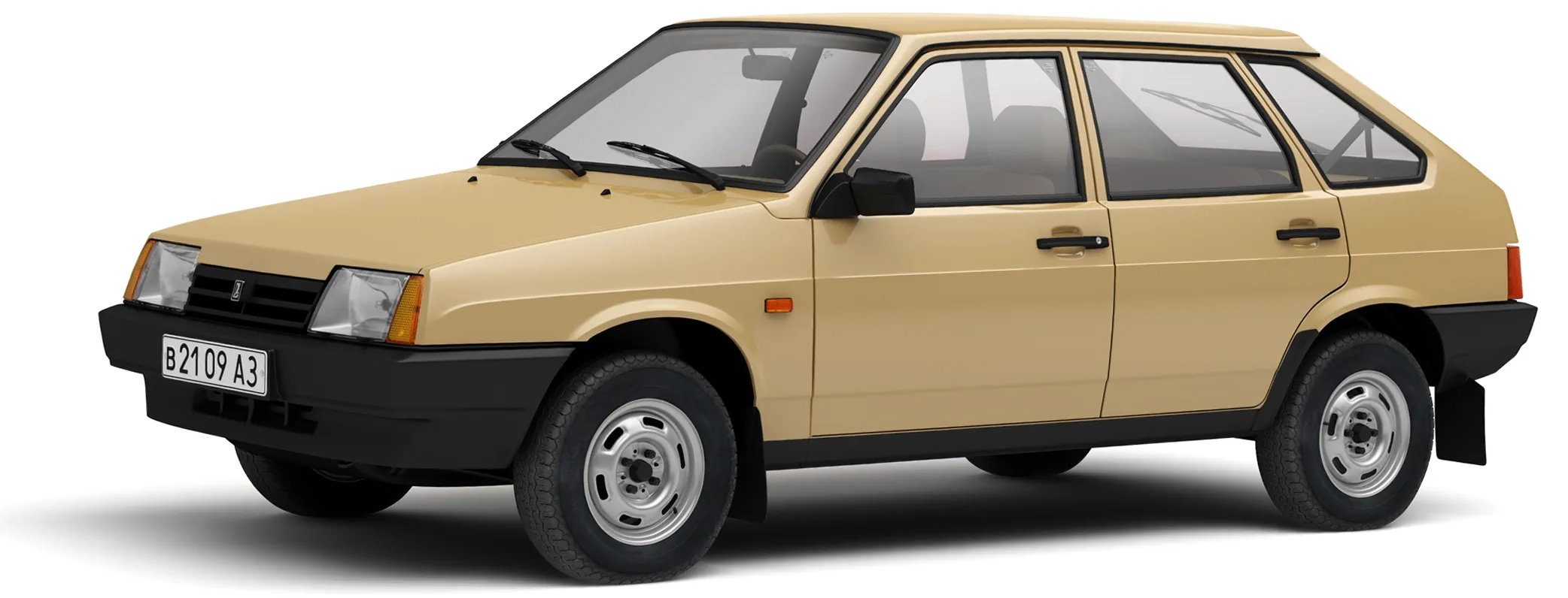 Автомобиль ВАЗ-2109 '1986–2004 на белом фоне