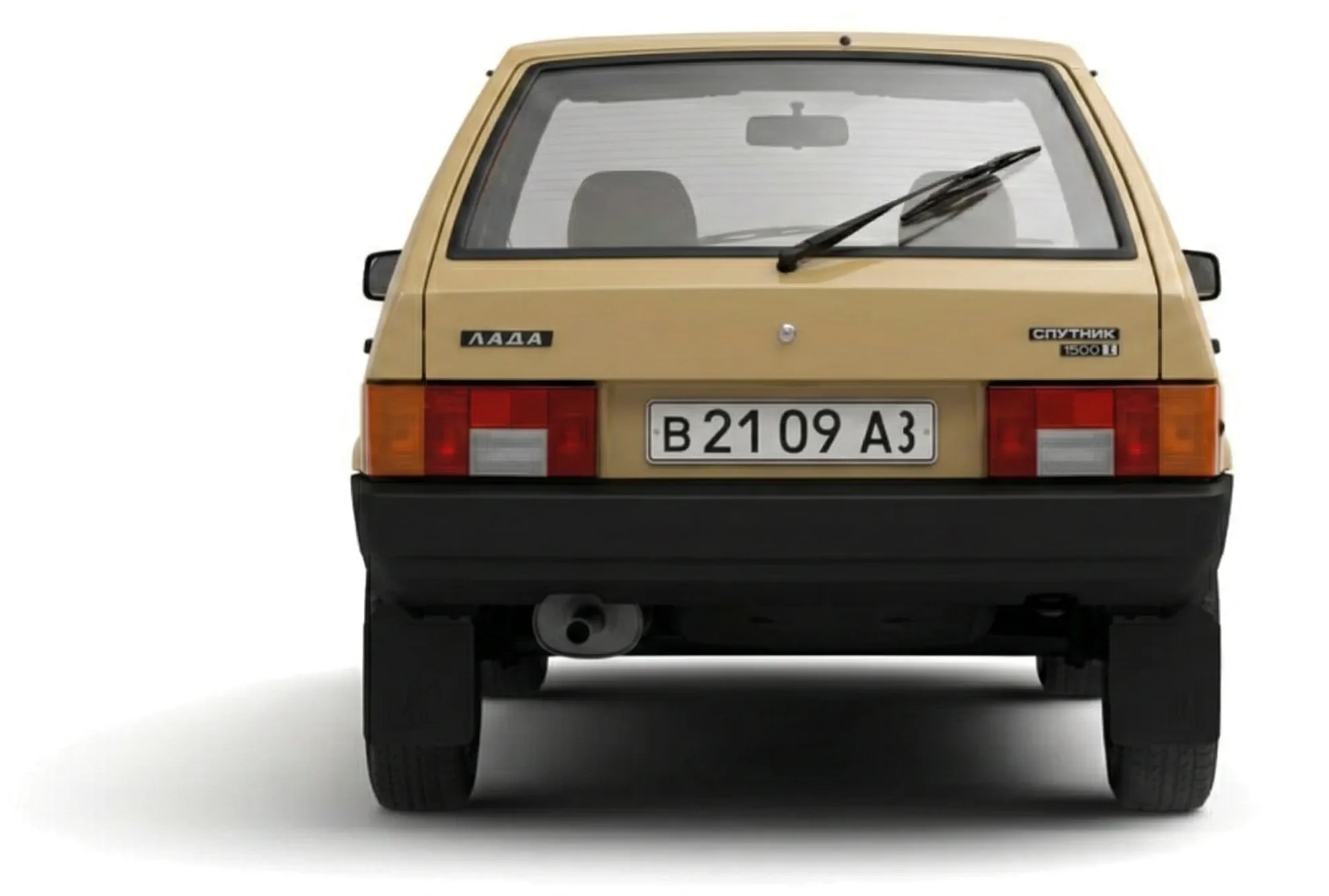 ВАЗ-2109 '1986–2004 на белом фоне, вид сзади