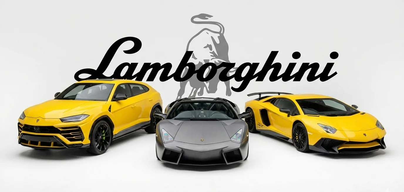 Реклама автомобилей Lamborghini три в ряд