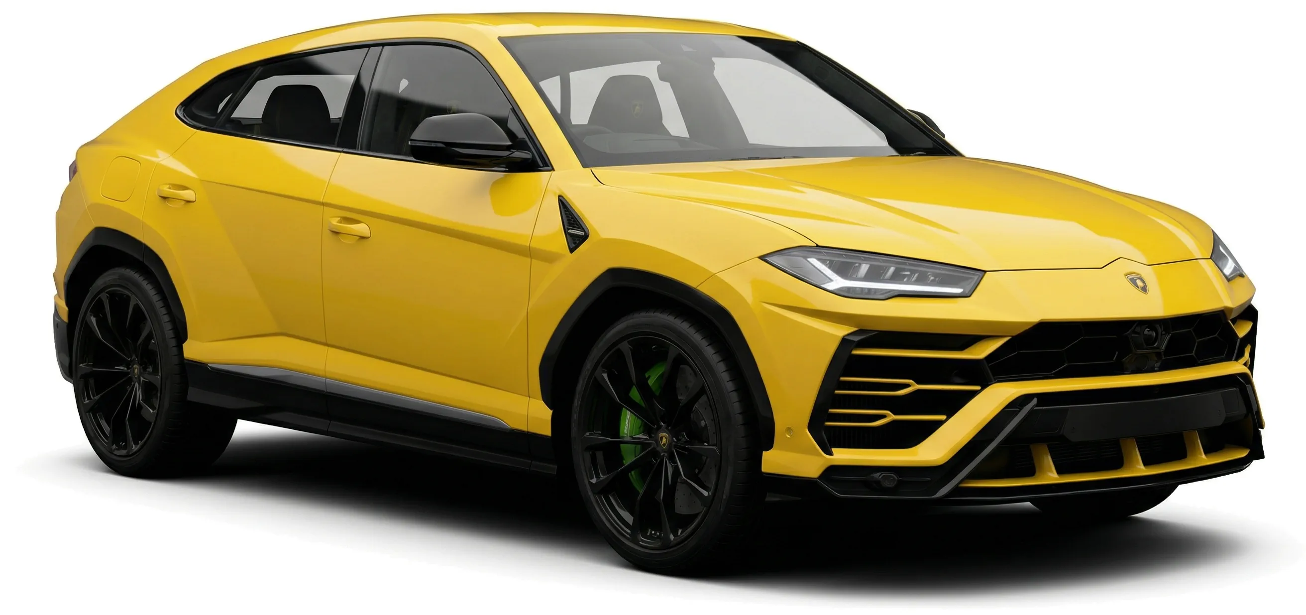 Автомобиль Lamborghini Urus '2018–24, вид спереди под углом