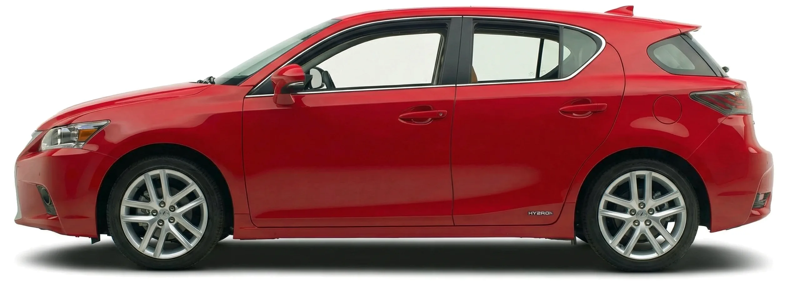 Автомобиль Lexus CT 200h '2014–17, вид сбоку, на белом фоне