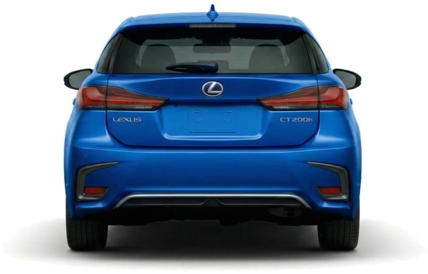 Японский хэтчбек Lexus CT 200h '2017–22, вид сзади на белом фоне