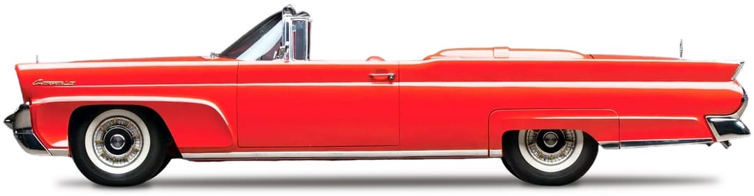 Ретро автомобиль Lincoln Continental Mark III Convertible (68A) '1958 года, вид сбоку