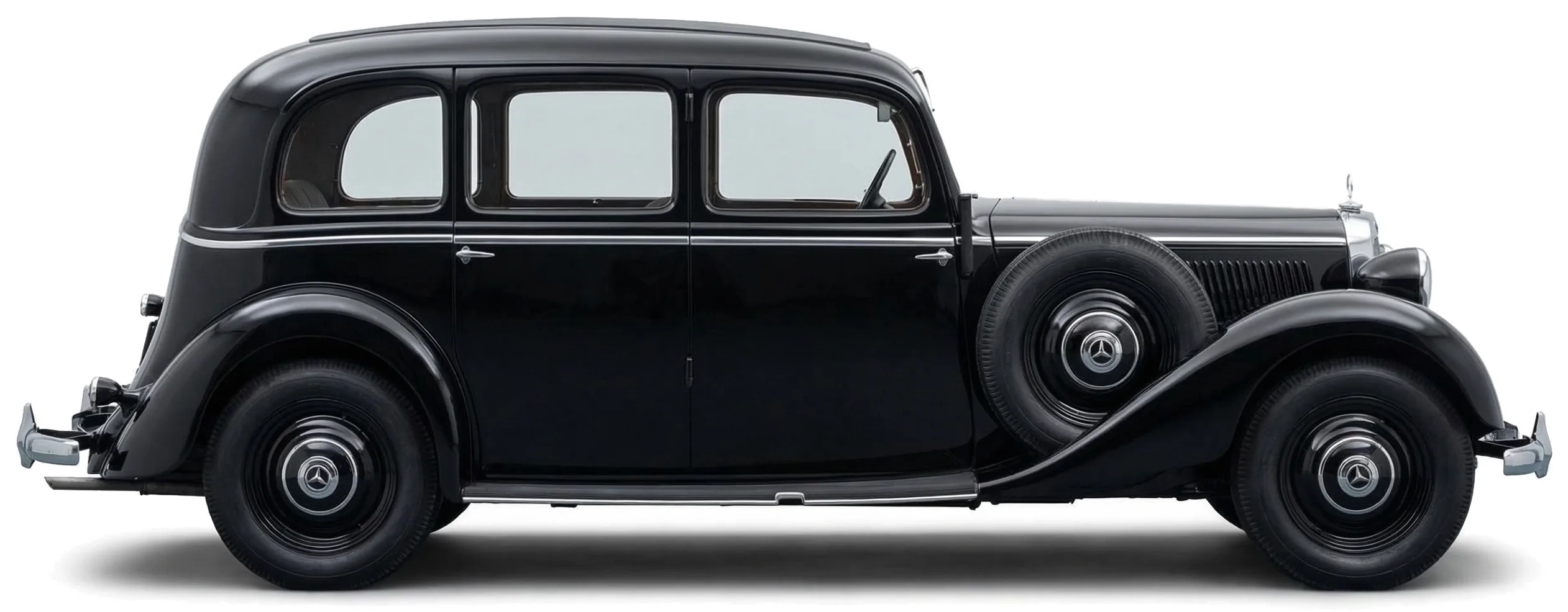 Mercedes-Benz 260 D Pullman Limousine (W138) '1937–40 на белом фоне, вид сбоку