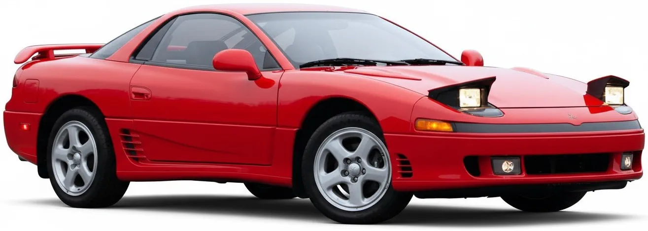 Mitsubishi 3000GT VR-4 '1990–93 вид сбоку с открытыми фарами
