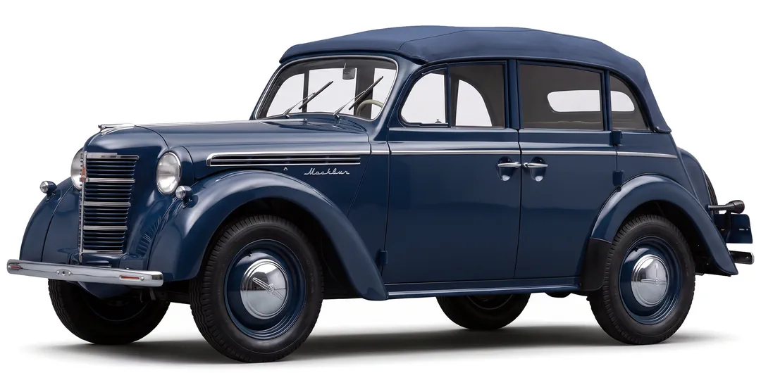 Москвич-400-420А 1948 — ретро седан — белый фон