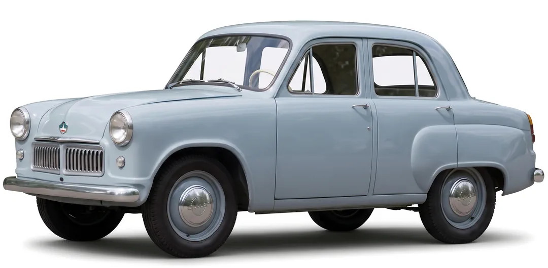 Москвич-402-425 1953 — советский опытный седан — белый фон