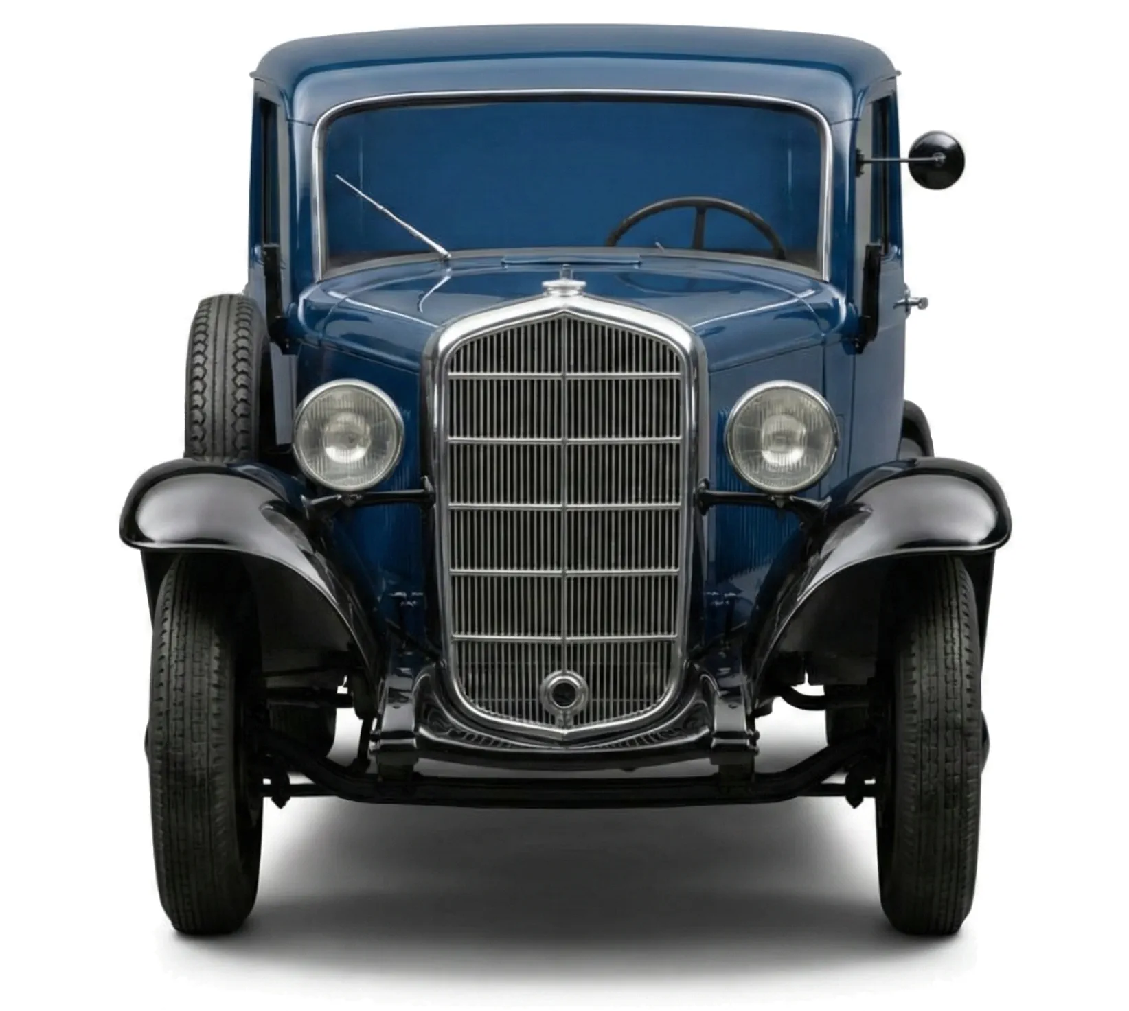 Автомобиль Opel 1,1 Liter Kastenwagen (1196) '1938–40 вид спереди на белом фоне