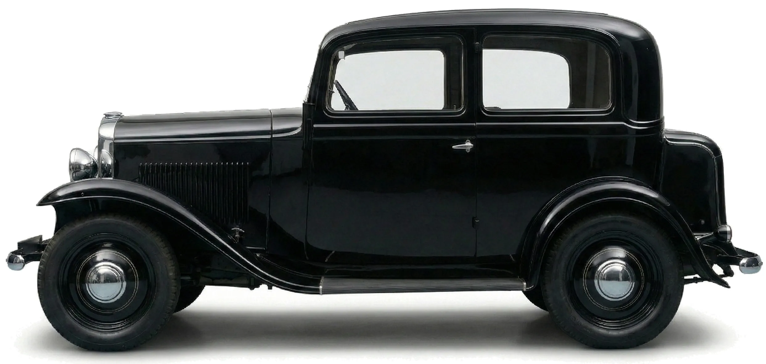 Автомобиль Opel 1,2 Liter Limousine 2-türig (1290) '1934–35 на белом фоне, вид сбоку