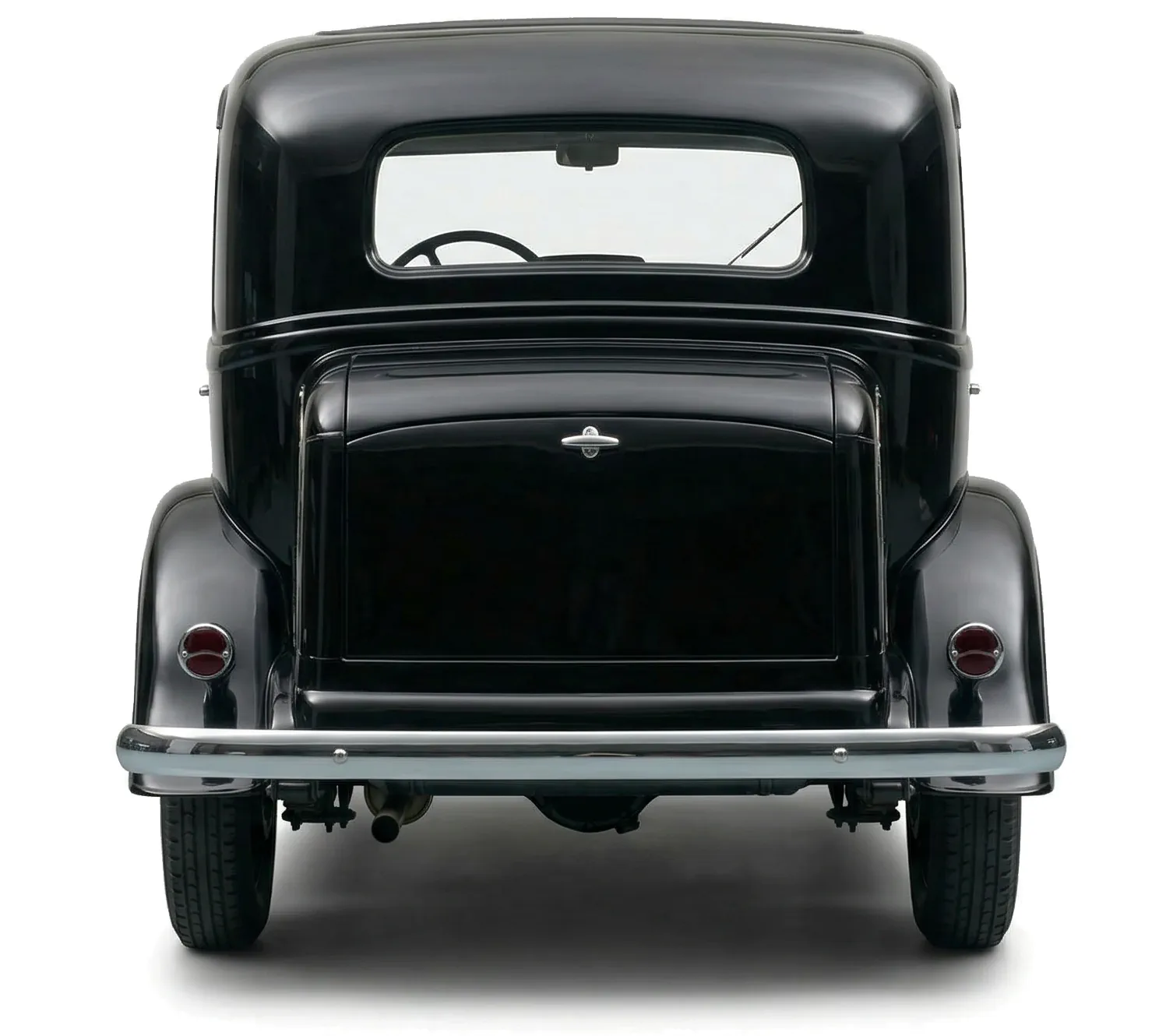 Автомобиль Opel 1,2 Liter Limousine 2-türig (1290) '1934–35 на белом фоне, вид сзади