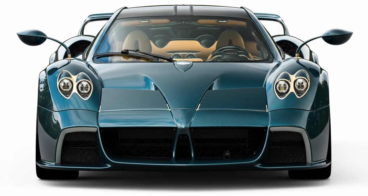 Итальянский спорткар Pagani Huayra Epitome '2024 года ,вид спереди