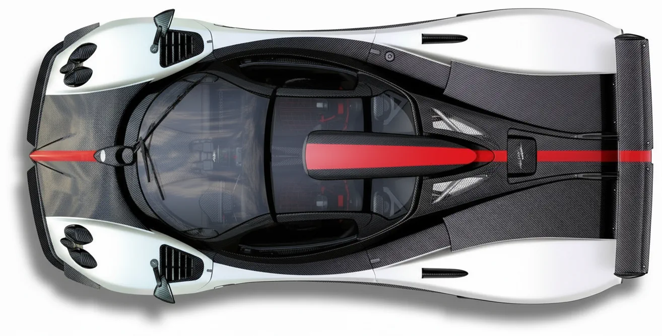 Спорткар Pagani Zonda Cinque Roadster '2009, вид сверху
