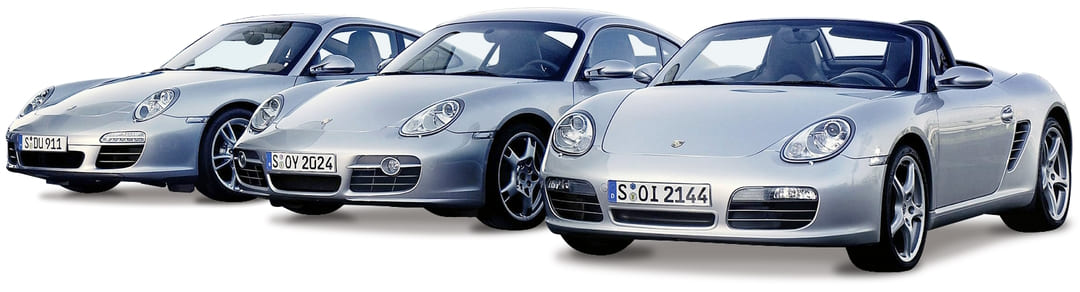 Три машины Порше в ряд Porsche mix