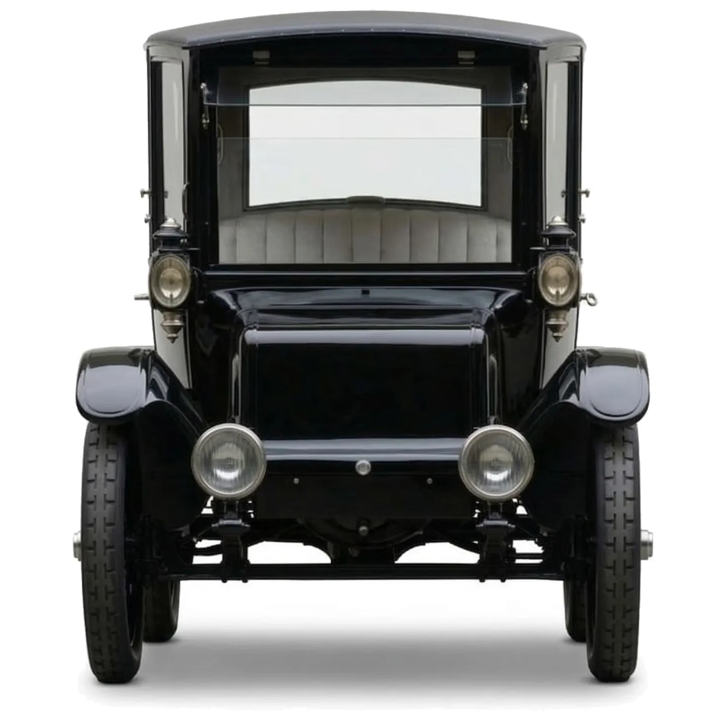 Ретро автомобиль Rauch & Lang Model JX-7 '1917 на белом фоне, вид спереди