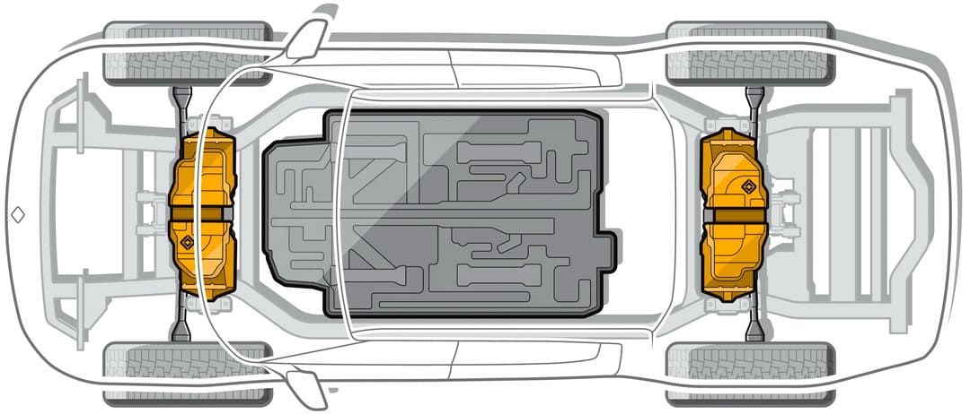 Схематическое устройство автомобиля Rivian R1S '2022