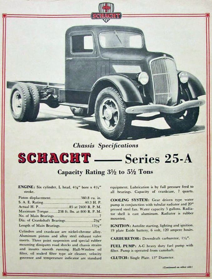 7 Рекламный плакат грузовика Model 25A от компании Schacht