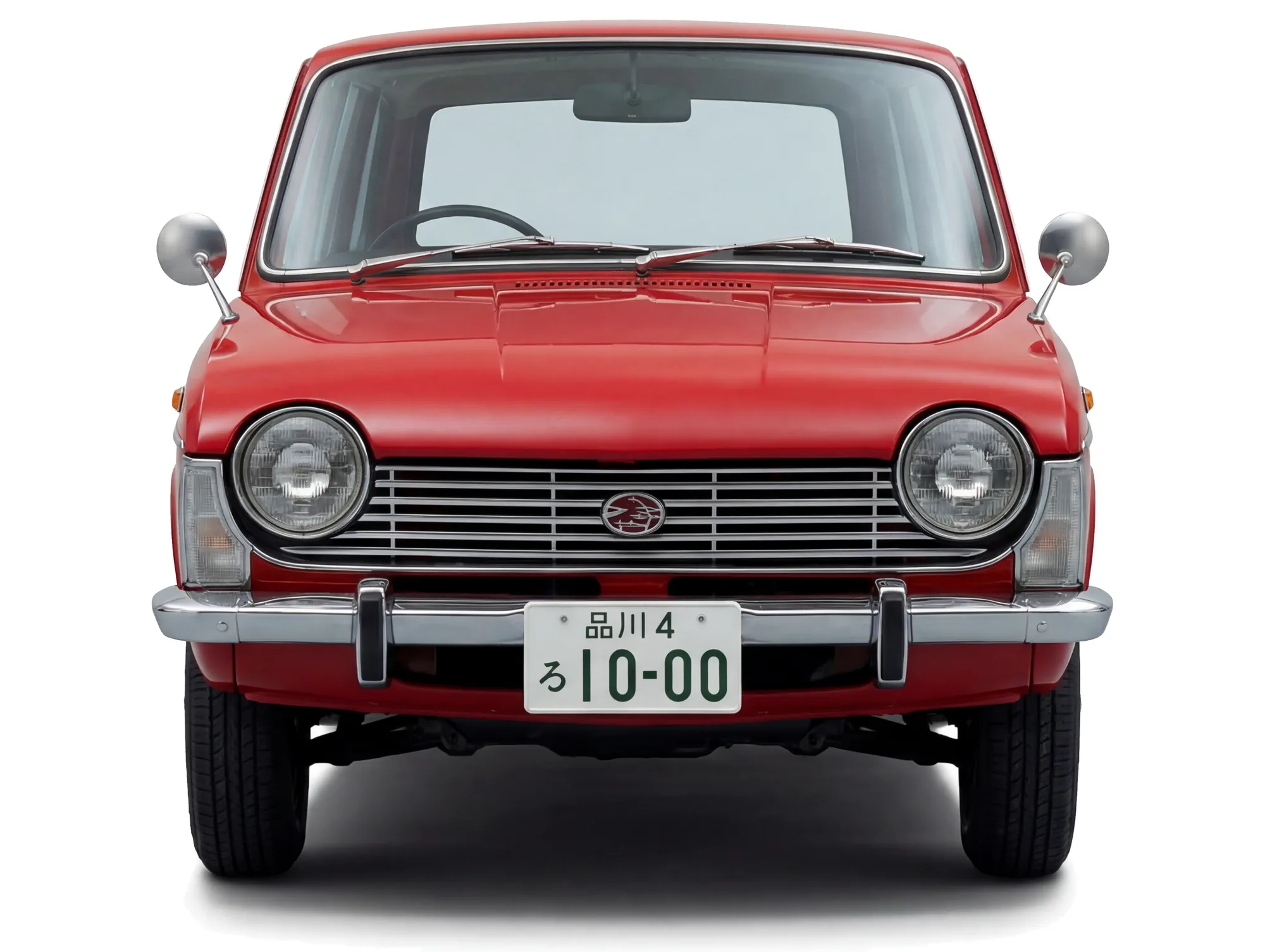 Subaru 1000 Van универсал 1967 — красный — белый фон — вид спереди