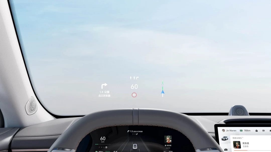 Проекционный дисплей на лобовое стекло у автомобиля Zeekr 7X '2024