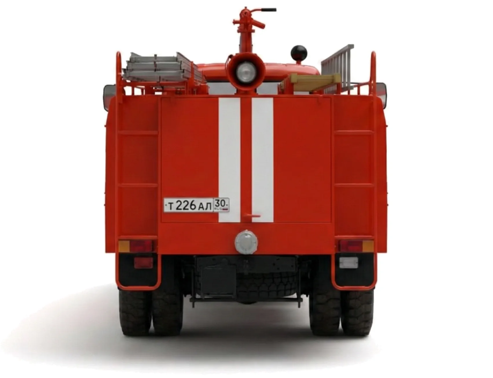 Пожарная машина АЦ-30 (3307)-226 '1990 года, вид сзади, на белом фоне