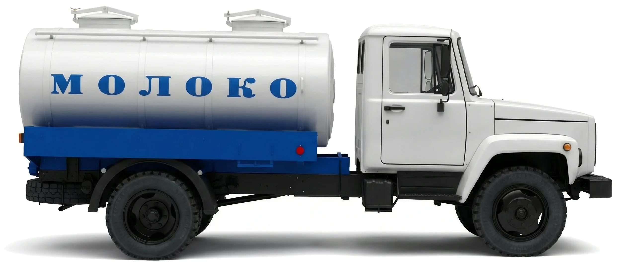 Грузовик ГАЗ-3307 Г6-ОТА-4.2 '2003 года, вид сбоку на белом фоне