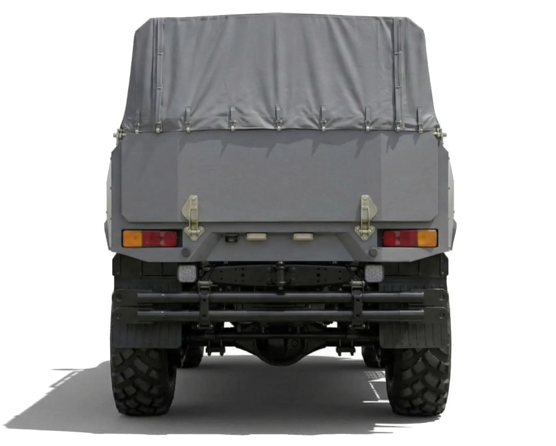 Автомобиль RIDA Buran APC6 '2018 на белом фоне, вид сзади