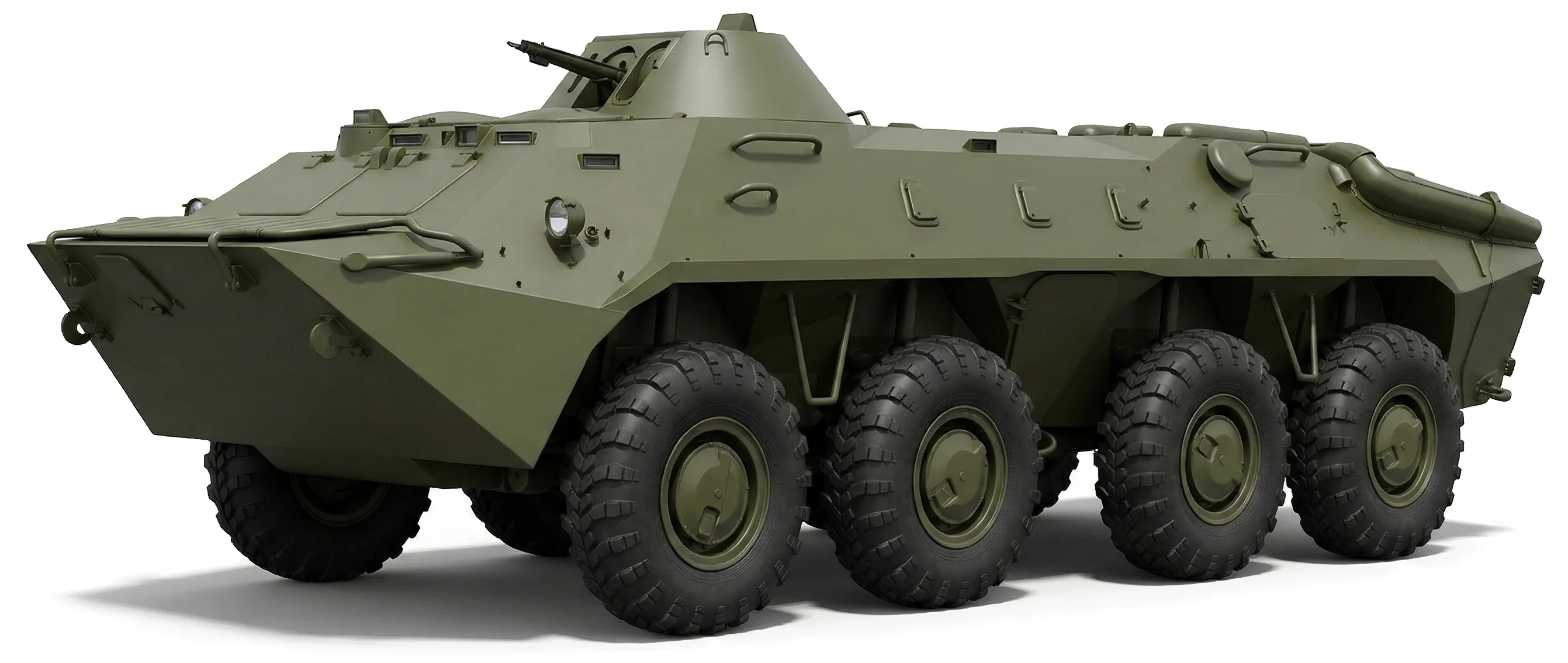 ГАЗ-4905 1975 — БТР-70 — белый фон — военная машина