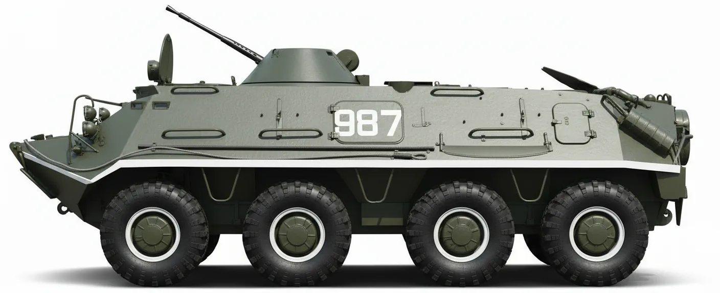 Советский бронетранспортер ГАЗ-49Б (БТР-60ПБ) '1966–76, вид сбоку