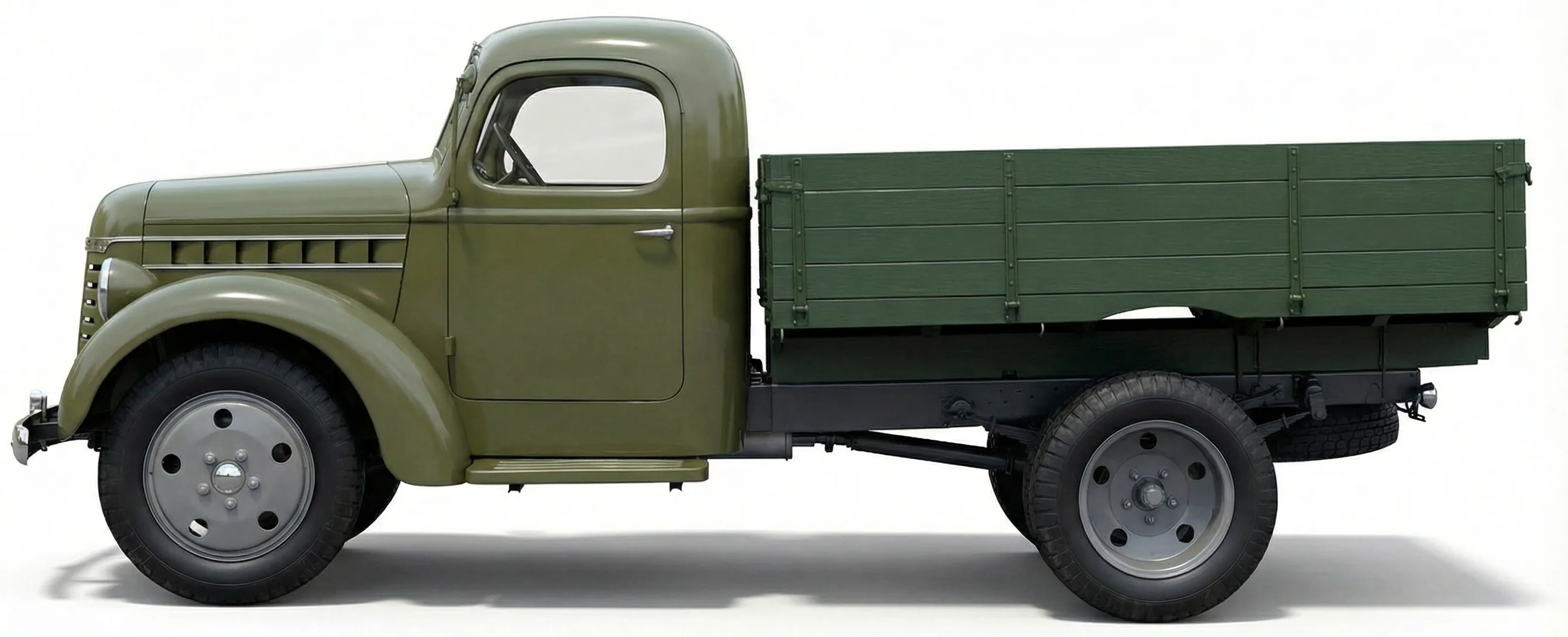 Советский грузовой автомобиль ГАЗ-51 '1939 года, вид сбоку
