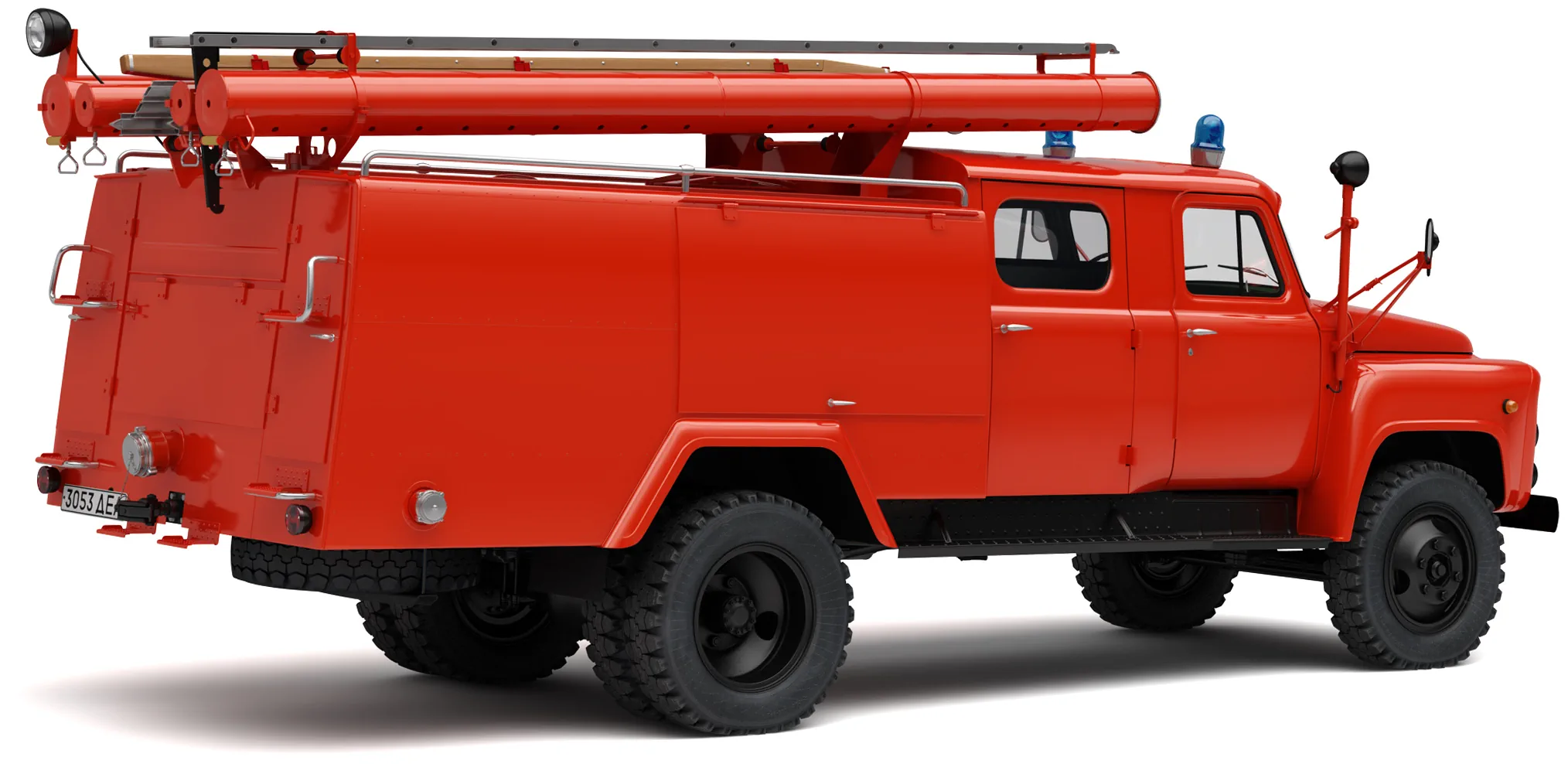 Советская пожарная машина АЦ-30 (53А)-106А '1983 года, вид сбоку под углом