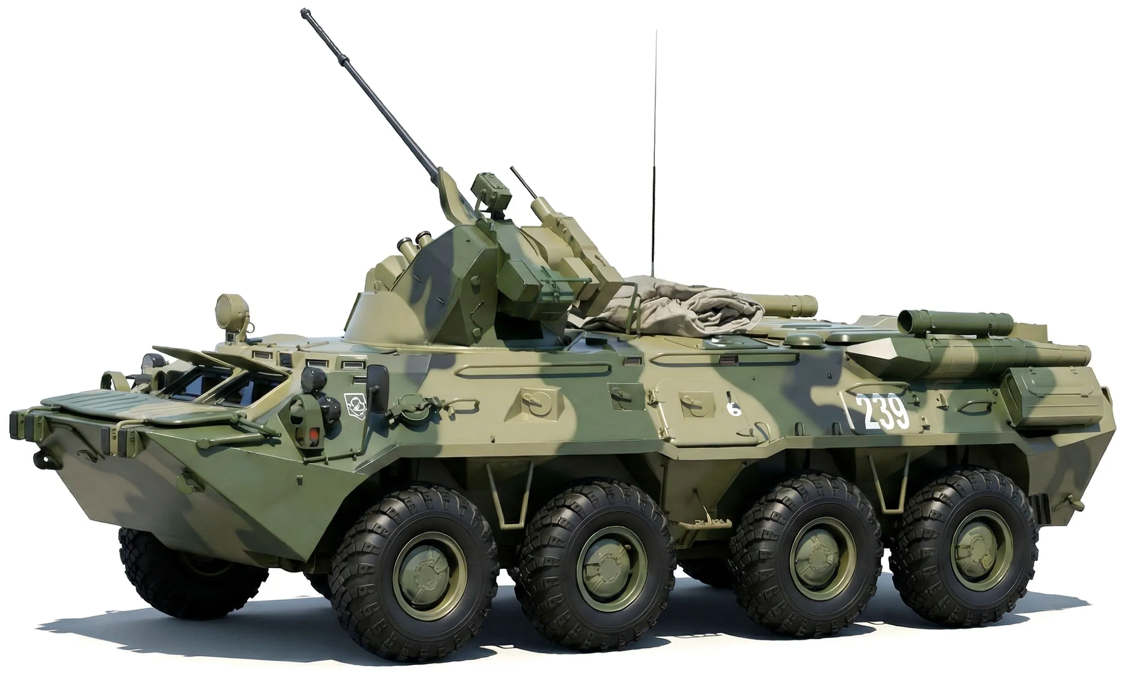 ГАЗ-59104 2011 — БТР-82А — белый фон — военная машина