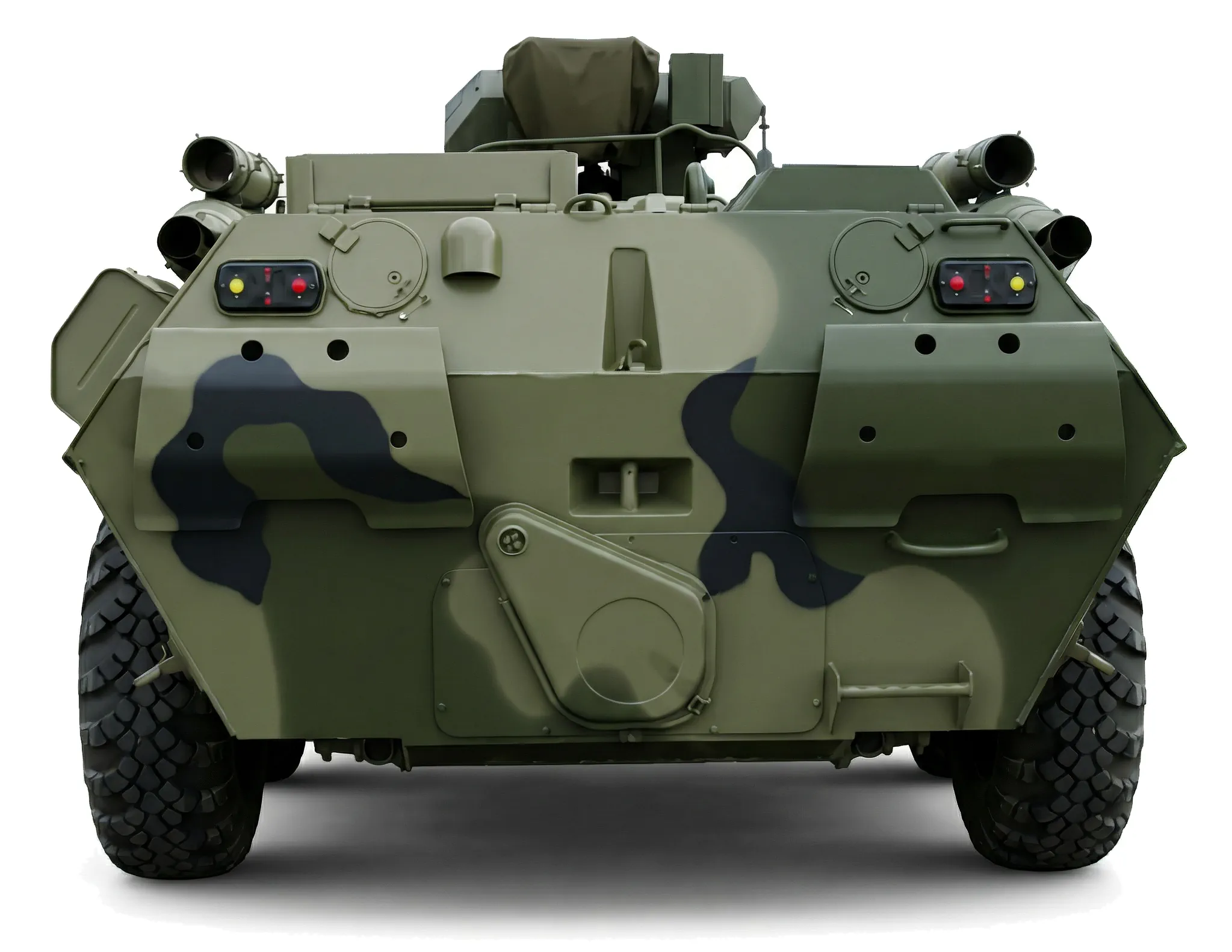 ГАЗ-59104 2011 — БТР-82А — белый фон — военная машина — вид сзади