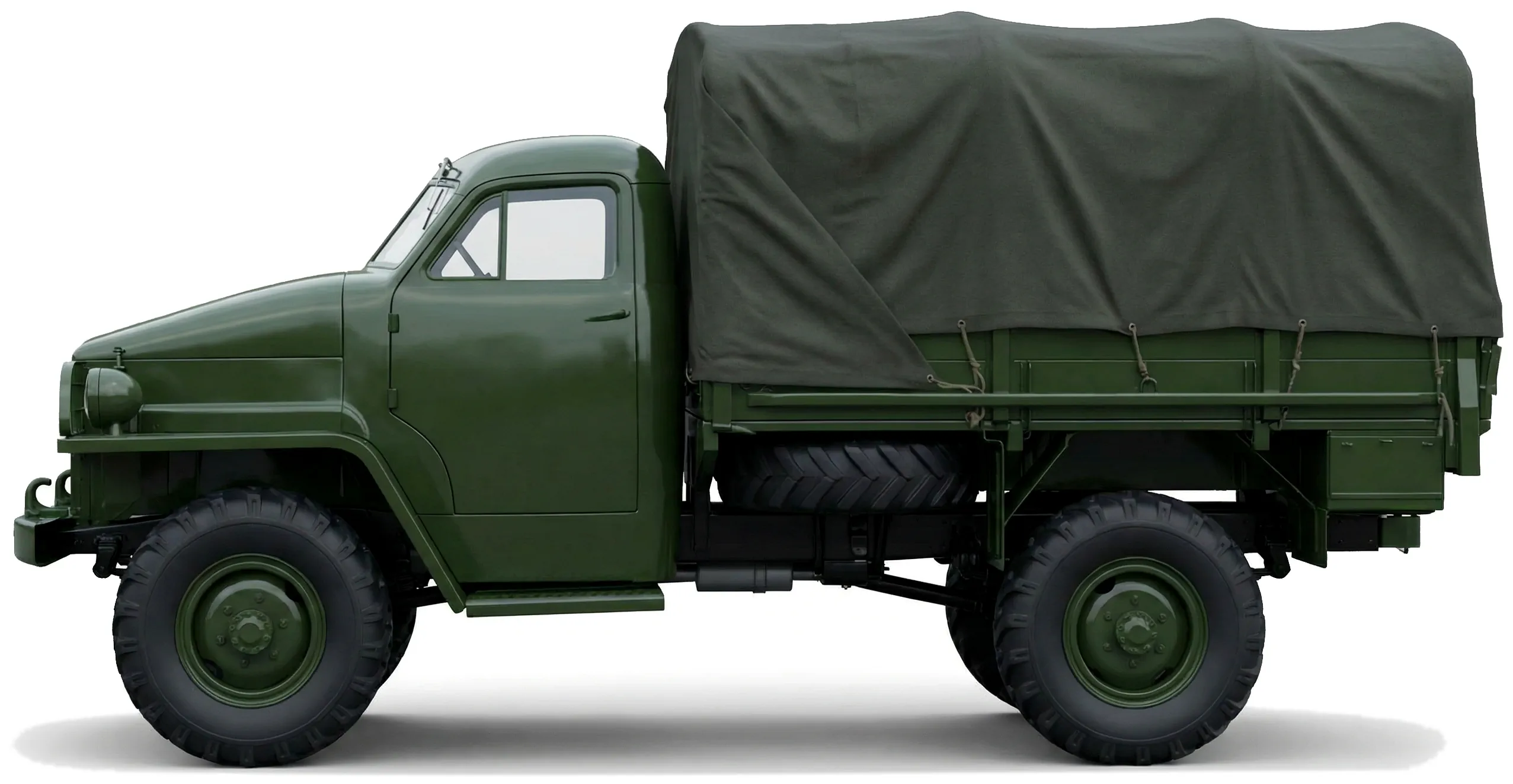 ГАЗ-63 1943 — грузовик — белый фон — вид сбоку