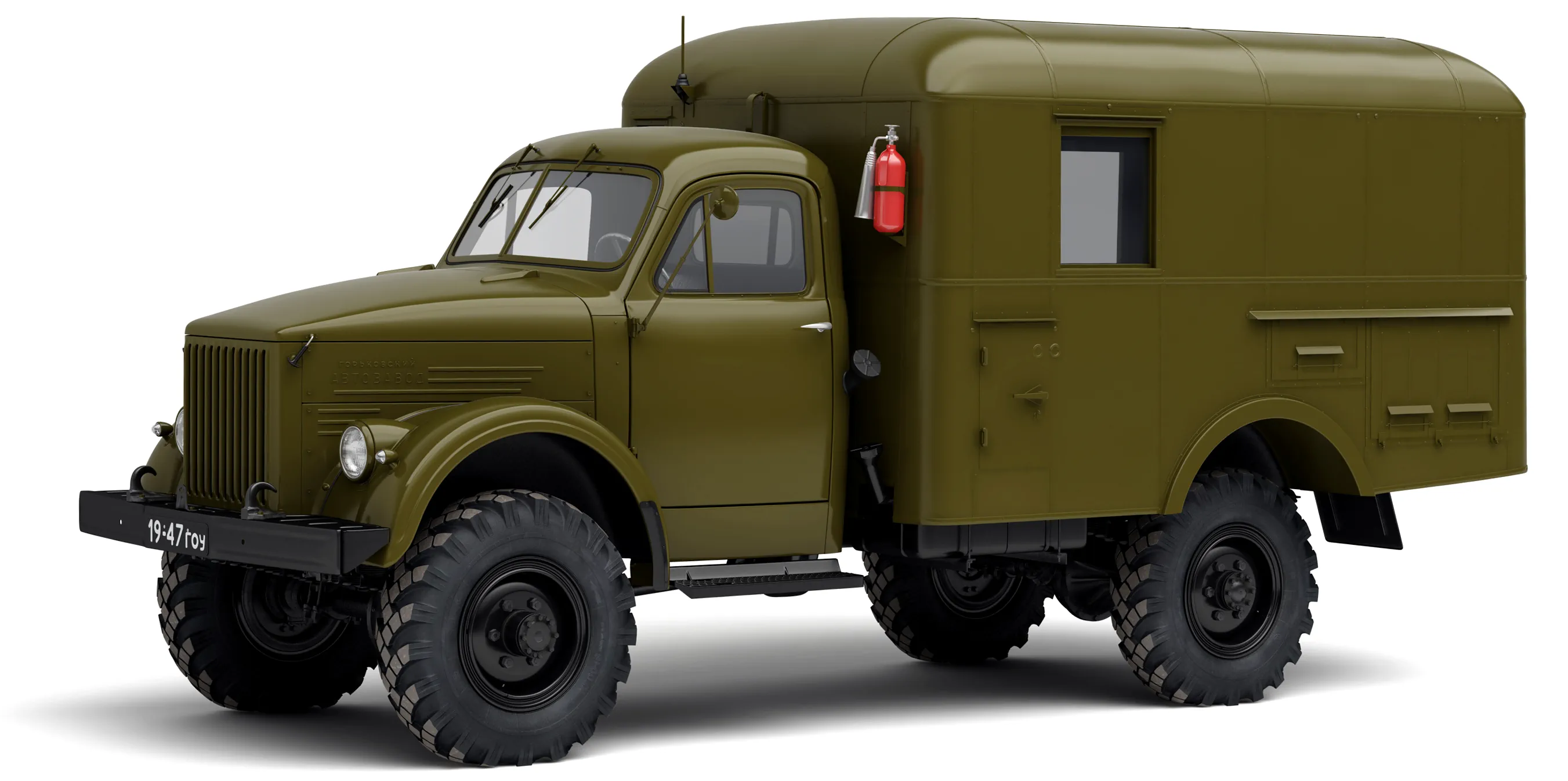 ГАЗ-63 Кунг 1947 — грузовик — белый фон