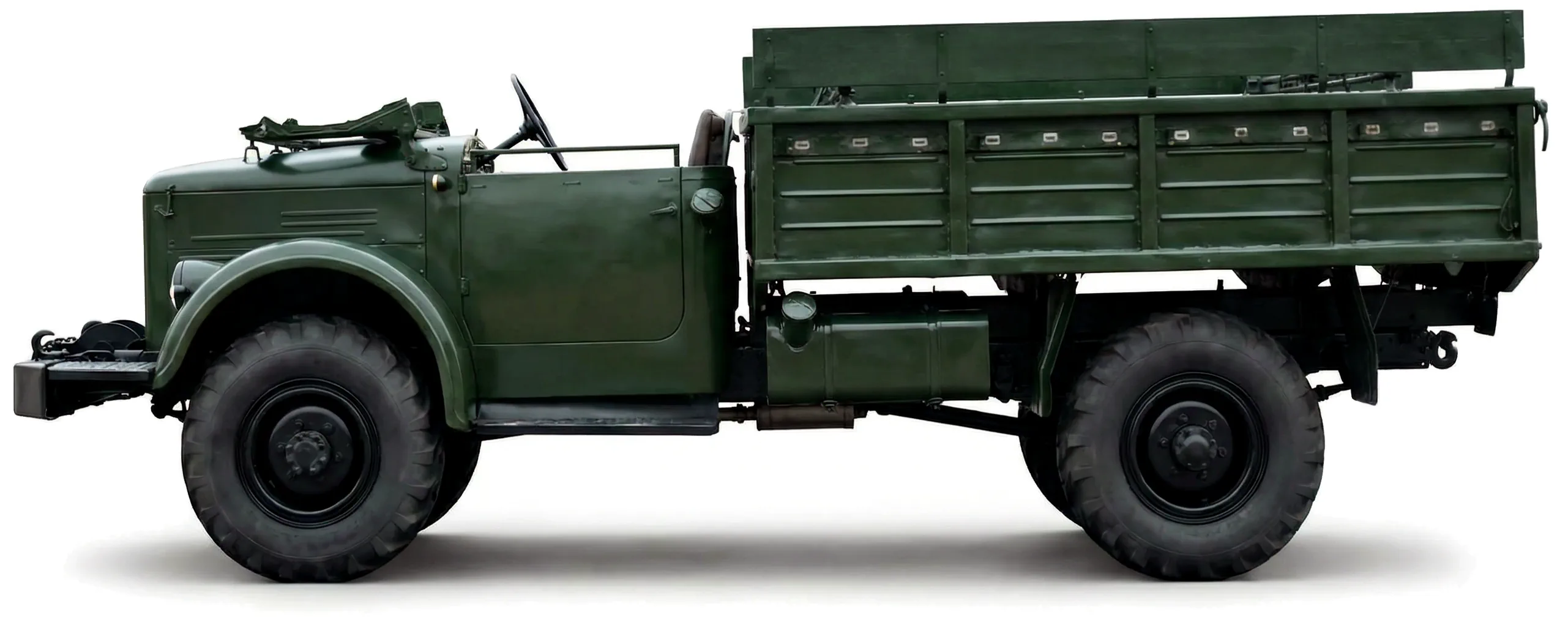 ГАЗ-63АВ 1954 — грузовик — белый фон — вид сбоку