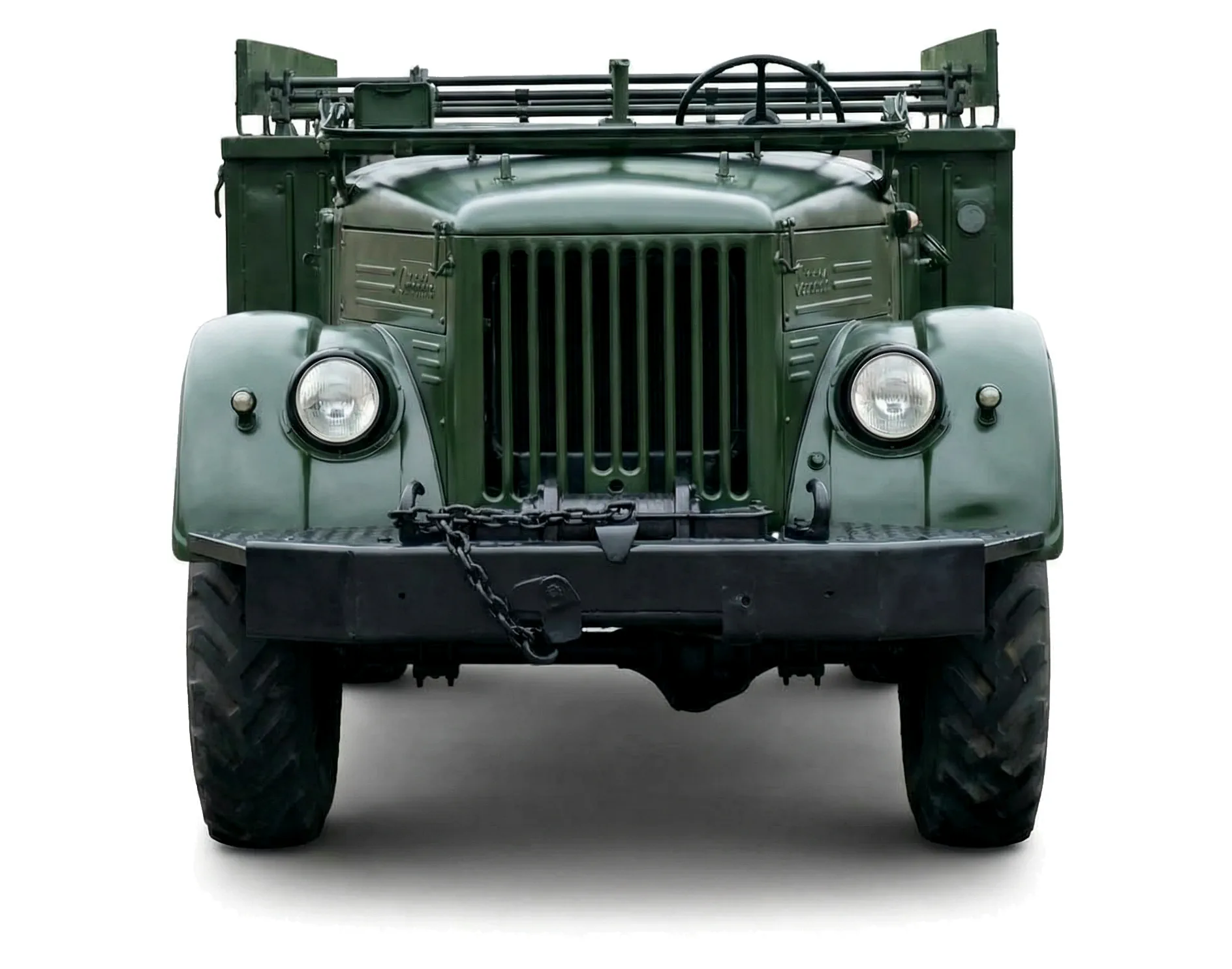 ГАЗ-63АВ 1954 — грузовик — белый фон — вид спереди