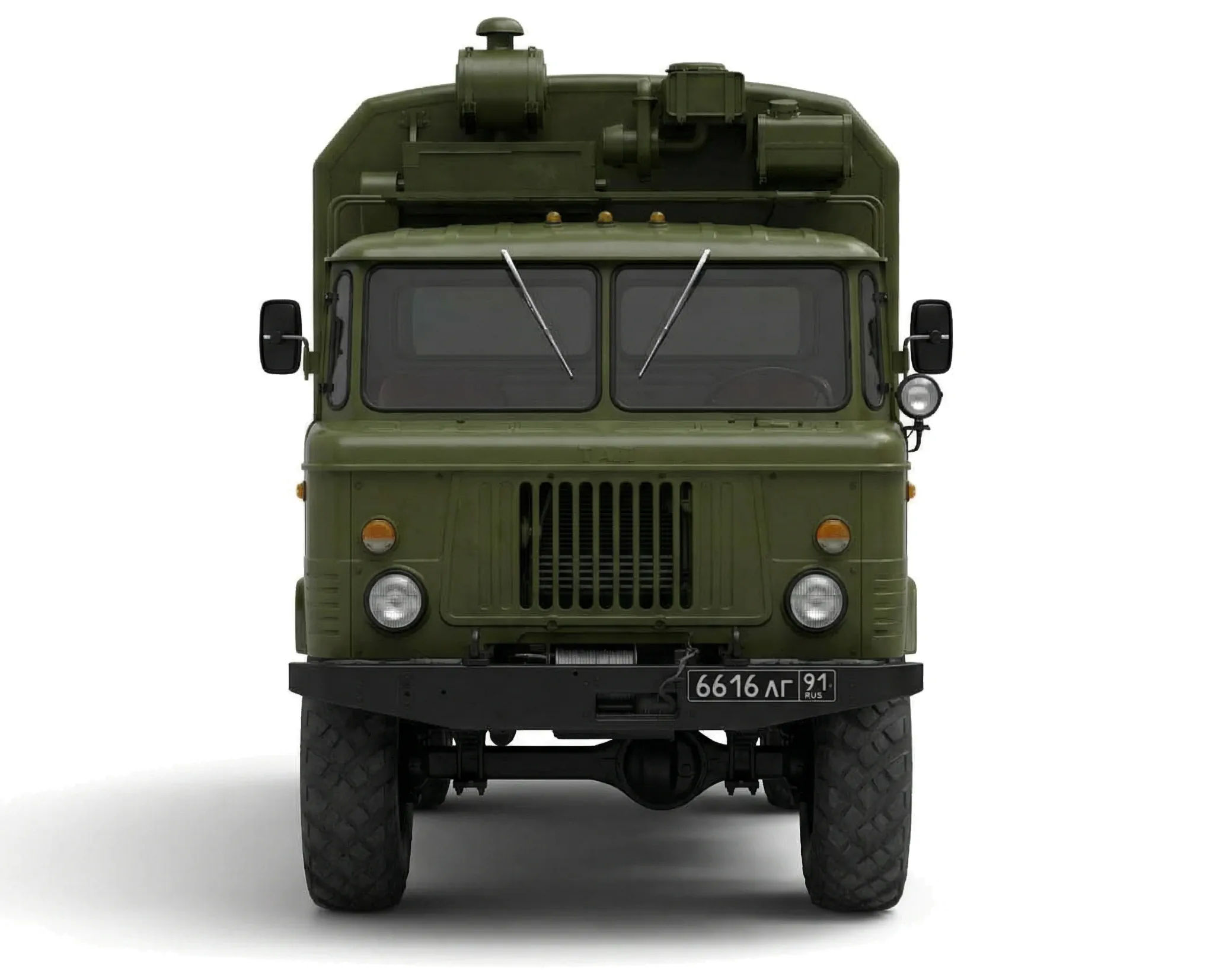 Советский грузовик с кунгом ГАЗ-66 К-66 '1985, вид спереди